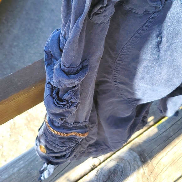 💥SOLD💥Ralph Lauren Linen&Silk Navy Blue Cargo Shorts - Picture 8 of 15